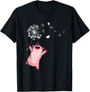 Pig Gifts For Men & Women Happy Pig Lover Kids Dandelion Nature Dancing Pig T-Shirt - Black