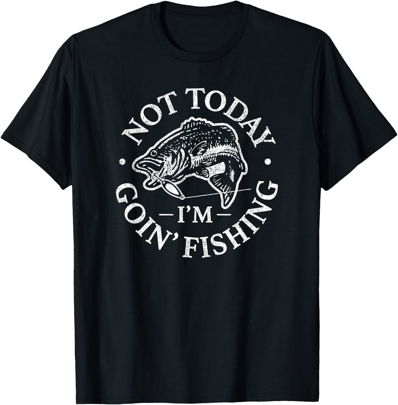 Air Waves Not today, I'm going fishing T-Shirt - Black