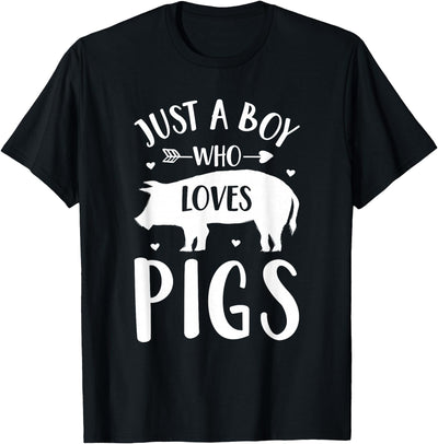 Just a Boy Who Loves Pigs Farmer Gift For Pig Lover T-Shirt