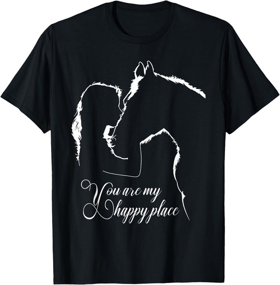 horseslover004 You are my happy place - Horses Lovers T-Shirt - Black