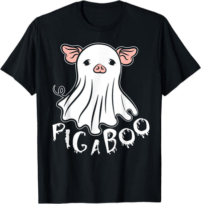 Ghost Pig Costume Pig A Boo Farmer Animal Halloween Costume T-Shirt