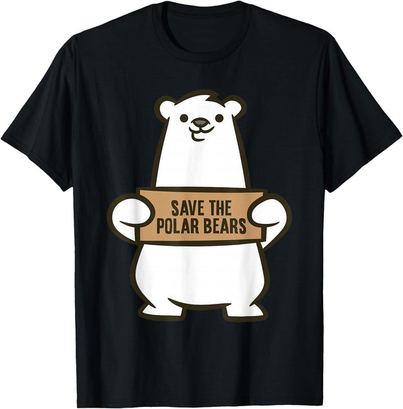 Cute Polar Bear Gifts And Tees Animal Welfare Save The Polar Bears T-Shirt - Black