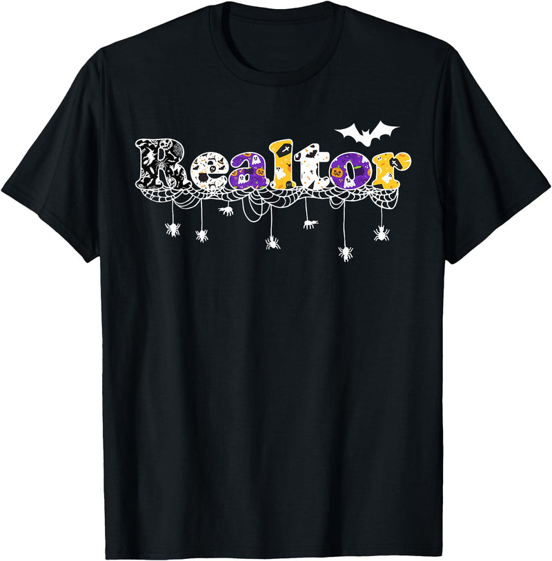 Realtor Halloween Costume Realtor Halloween Real Estate Agency T-Shirt - Black