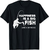 Fishing Fisherman Fisher DA0 Fishing Vintage Happiness Is A Big Fish And A Witness T-Shirt - Black