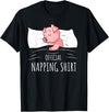 Funny Pig Lover & Owner Gift Ideas Sleeping Pig Lover Swine Official Napping T-Shirt - Black