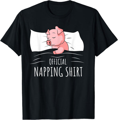 Sleeping Pig Lover Swine Official Napping T-Shirt