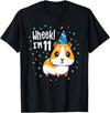 Guinea Pig Birthday by Joy Haus Guinea Pig Birthday Party Wheek Kid 11 Year Old 11th Outfit T-Shirt - Black