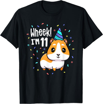 Guinea Pig Birthday Party Wheek Kid 11 Year Old 11th Outfit T-Shirt