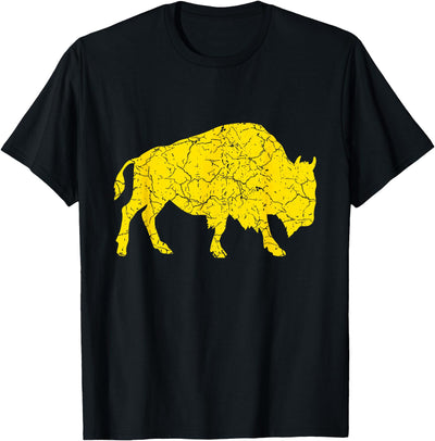Wildlife I Bison Natural Reserve Yellow Buffalo I Vintage T-Shirt