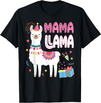Family Matching Llama Birthday Party Supplies Mama Llama Mom Of The Birthday Llama Birthday Theme T-Shirt