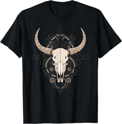 Cow Skull Cowgirl Cowboy Vintage Men Woman T-Shirt