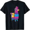 Llama Pinata Party Shop Funny Loot Llama Pinata with Yellow Saddlebag T-Shirt - Black