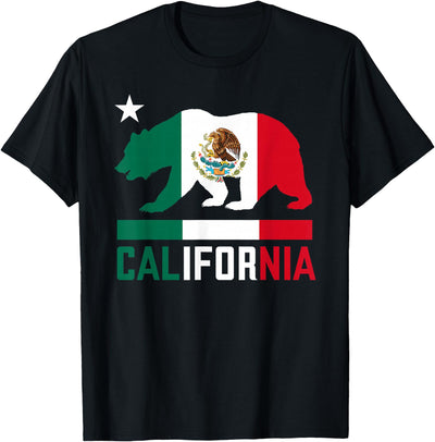 California Bear Mexican Flag State T-Shirt