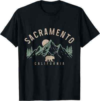 Sacramento California Mountains Bear Nature Lover Vintage T-Shirt