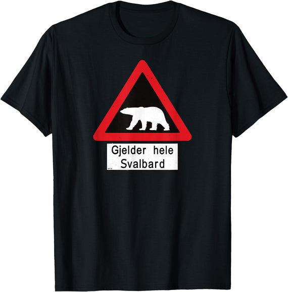 Svalbard T-Shirt Co. Svalbard T Shirt Polar Bear Sign Gjelder hele Norway T-Shirt T-Shirt - Black