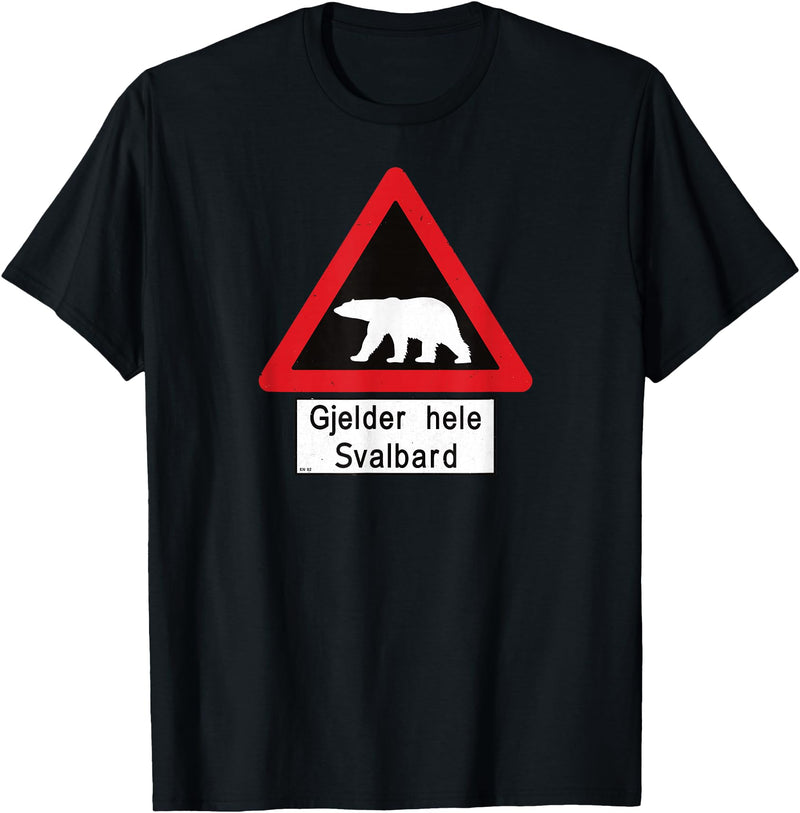 Svalbard T-Shirt Co. Svalbard T Shirt Polar Bear Sign Gjelder hele Norway T-Shirt T-Shirt - Black