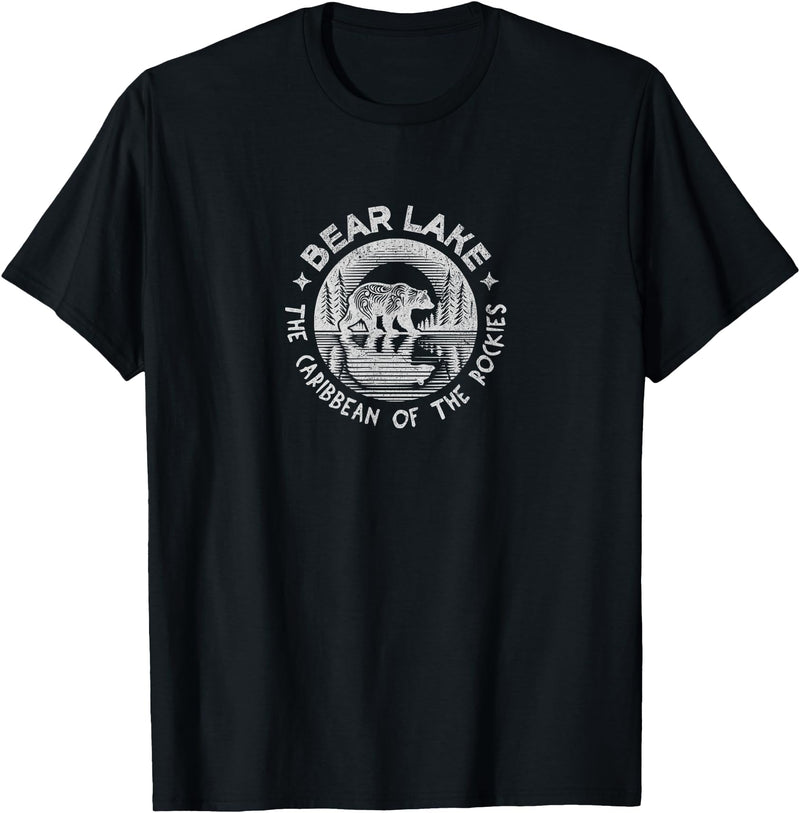 Bear Lake The Caribbean Of The Rockies Utah Idaho Bear Lake Vintage The Caribbean Of The Rockies Utah Idaho T-Shirt - Black