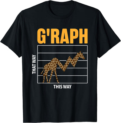 G'raph This Way That Way - Funny Math Lover Giraffe Pun T-Shirt