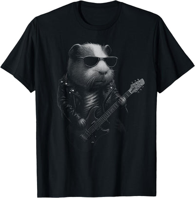 Guinea Pig Playing Guitar Rock Music Pet Lover T-Shirt