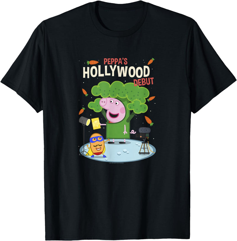 Peppa Pig Visits America Peppa's Hollywood Debut T-Shirt - Black