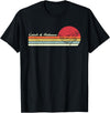 Retro Sunset Brook Trout Salmon Fisherman Designs Angler Catch & Release Trout Fly Fishing Vintage Distressed T-Shirt - Black