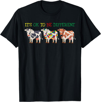 Ok to Be Different Cow Autism Awareness T-Shirt