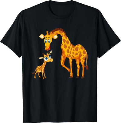 Giraffe Mom With Baby Giraffe - Zoo Animal Wildlife Safari T-Shirt