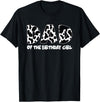 funny saying Gifts for Family Members and more Dad of the Birthday Girl Cow Print Cow Pattern T-Shirt - Black