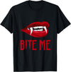 Vampire Bite Me Tees DIY Halloween Costume Tee Bite Me Shirt Vampire Teeth Easy DIY Halloween Costume T-Shirt - Black