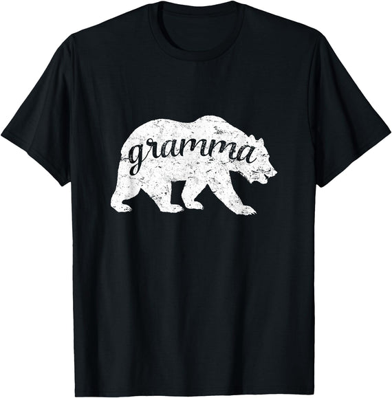 Bear Family Matching Shirts Gramma Bear t-shirt Distressed Design T-Shirt - Black