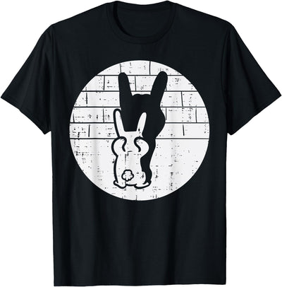 Distressed Rabbit Silhouette Circle Badge T-Shirt