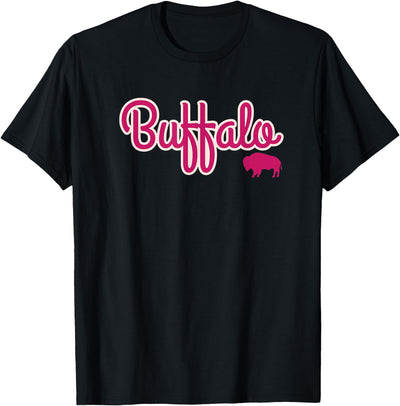 Cow Buffalo Ny Pink Color Logo Buffalo Pride T-Shirt