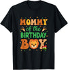 Mom Birthday Boy Family Matching Lion Mommy Of The Birthday Boy Lion Family Party Decorations T-Shirt - Black
