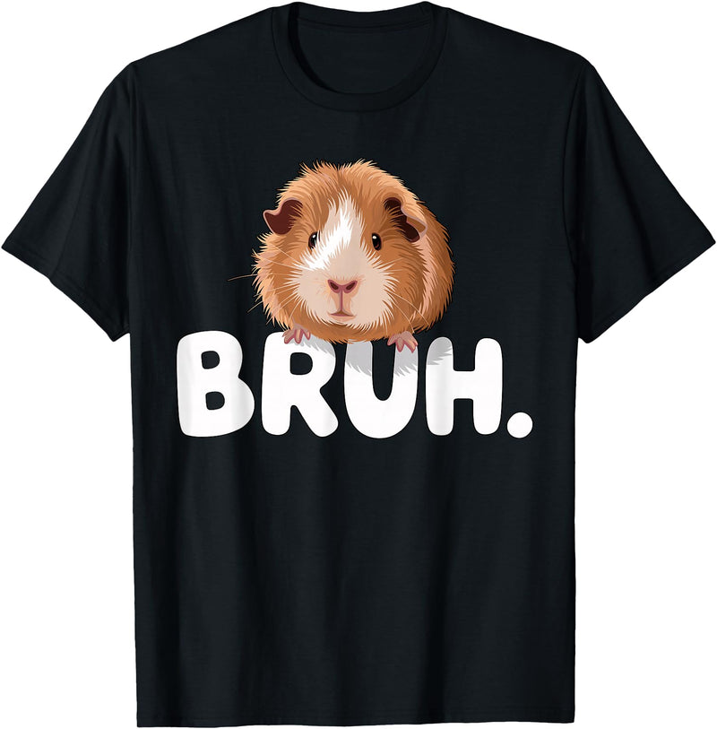 Magical and Funny Guinea Pig owner Gifts Bruh Guinea Pig T-Shirt - Black