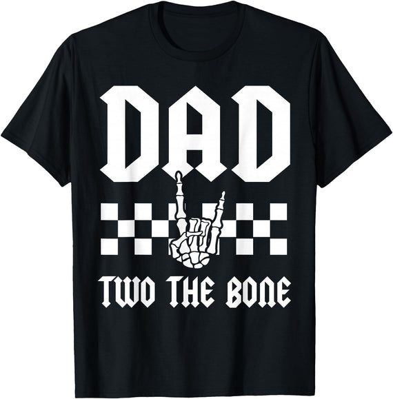 Halloween 2 Years Old Bday Rock Family Matching Dad Two The Bone Skeleton Hand 2nd Birthday Boy Girl T-Shirt - Black