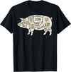 Pig & Pork Butcher Diagram Tees Pig & Pork Butcher Diagram Bacon Lover - T-shirt T-Shirt - Black