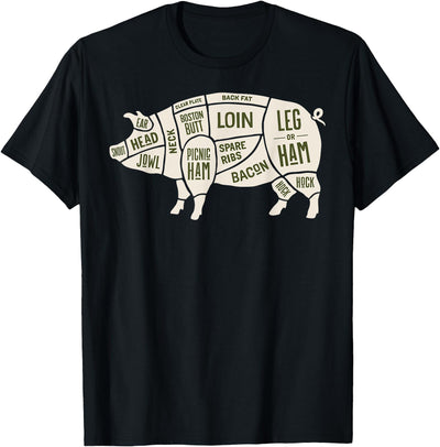 Pig & Pork Butcher Diagram Bacon Lover T-Shirt