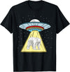 Hiking Lover Design UFO Abduction Polar Bear Arctic Animal T-Shirt - Black