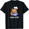 Hamster, Ham-stir Funny Jokes Sarcastic T-Shirt - Unisex-Adults & Kids - Black - Small - Short Sleeve - Cotton Blend - Classic Fit - Crew Neck - T-Shirt - Black