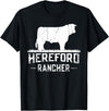 Farm and Hereford Cow for Men and Cattle Clothing Hereford Rancher - Hereford Cow For Cattle Farmer T-Shirt - Black