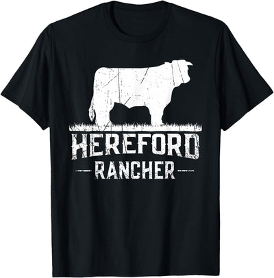 Farm and Hereford Cow and Cattle Hereford Rancher for Cattle T-Shirt