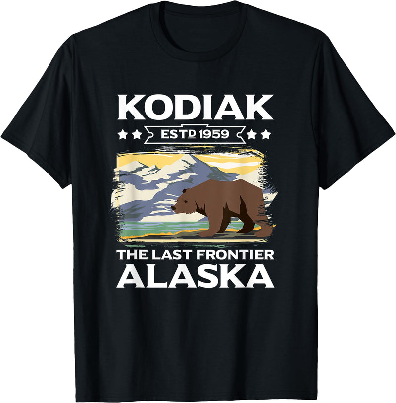 Denali National Park And Preserve Gear Kodiak The Last Frontier Alaska Grizzly Bear Outdoor Hiking T-Shirt - Black