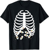 Halloween Sushi Costumes Co. Halloween Adult Youth Kids Costume Rib Cage Skeleton Sushi T-Shirt - Black