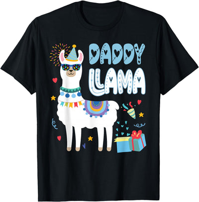 Family Matching Llama Birthday Party Supplies Daddy Llama Dad Of The Birthday Boy Girl Llama Birthday T-Shirt