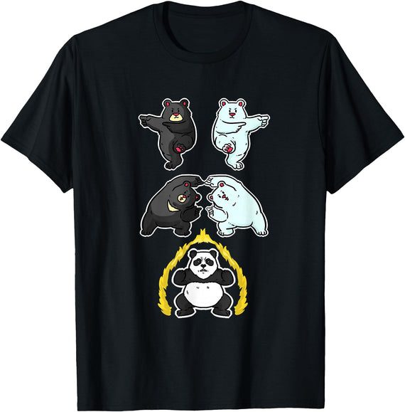 Wowsome! Panda Fusion Funny Panda Bear Lovers T-Shirt - Black