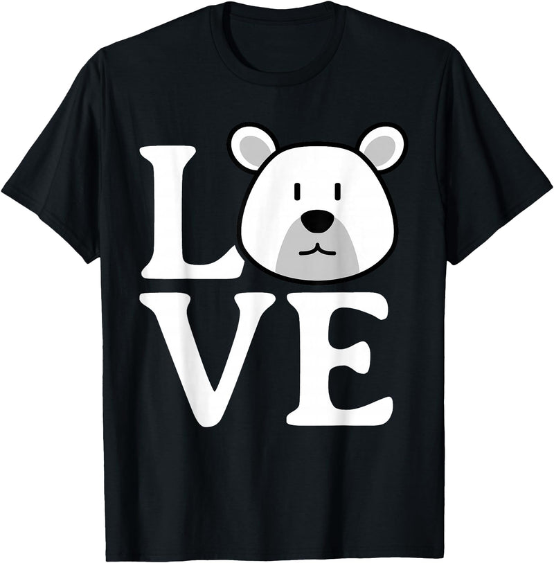 Polar Bear Design for Polar Bear Lovers LOVE Polar Bear Stuff Polar Bear Lover Stuff | Polar Bear T-Shirt - Black