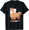 Funny Llama Alpaca Animal Lover Gifts Clothing Llama Alpaca Cat T-Shirt - Black