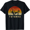 Retro Vintage American Buffalo Tatanka Animal Gift T Shirt T-Shirt - Black