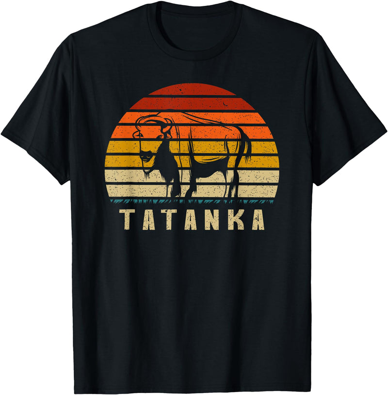 Retro Vintage American Buffalo Tatanka Animal Gift T Shirt T-Shirt - Black