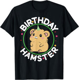 Unisex-Kids Hamster Birthday Party Birthday Hamster T-Shirt - Black